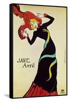 Dancer Jane Avril. Poster.-Henri de Toulouse-Lautrec-Framed Stretched Canvas