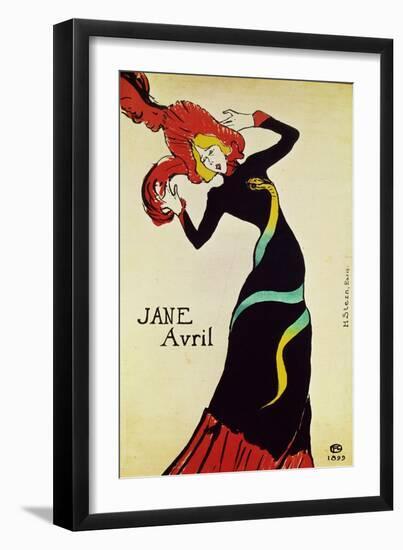 Dancer Jane Avril. Poster.-Henri de Toulouse-Lautrec-Framed Premium Giclee Print