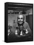 Dancer Jose Limon Seated at Candle Lit Table at His Home-Gjon Mili-Framed Stretched Canvas