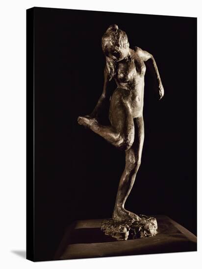 Dancer Looking at Her Right Foot, Bronze-Edgar Degas-Stretched Canvas