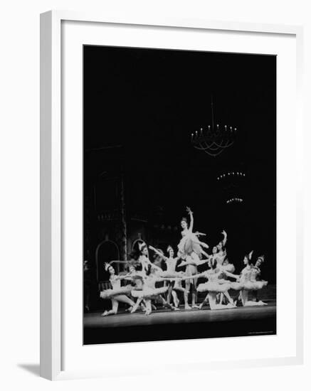 Dancer Moira Shearer Playing Lead in Cinderella Ballet, Acting with Michael Somes, the Prince-William Sumits-Framed Premium Photographic Print