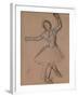 Dancer on Stage and in Motion, C.1880-85 (White, Black and Red Fabricated Chalk)-Edgar Degas-Framed Giclee Print