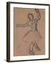 Dancer on Stage and in Motion, C.1880-85 (White, Black and Red Fabricated Chalk)-Edgar Degas-Framed Giclee Print