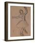 Dancer on Stage and in Motion, C.1880-85 (White, Black and Red Fabricated Chalk)-Edgar Degas-Framed Giclee Print