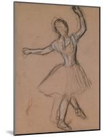 Dancer on Stage and in Motion, C.1880-85 (White, Black and Red Fabricated Chalk)-Edgar Degas-Mounted Giclee Print