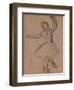 Dancer on Stage and in Motion, C.1880-85 (White, Black and Red Fabricated Chalk)-Edgar Degas-Framed Giclee Print