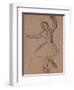 Dancer on Stage and in Motion, C.1880-85 (White, Black and Red Fabricated Chalk)-Edgar Degas-Framed Giclee Print