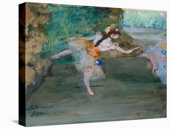 Dancer Onstage, c.1877-Edgar Degas-Stretched Canvas