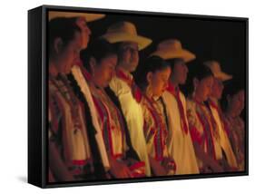 Dancer Performing at La Guelaguetza, Oaxaca, Mexico-Judith Haden-Framed Stretched Canvas