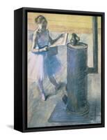 Dancer Reading the Newspaper, C. 1880-Edgar Degas-Framed Stretched Canvas