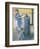 Dancer Reading the Newspaper, C. 1880-Edgar Degas-Framed Giclee Print