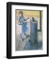 Dancer Reading the Newspaper, C. 1880-Edgar Degas-Framed Giclee Print