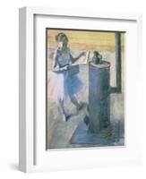 Dancer Reading the Newspaper, C. 1880-Edgar Degas-Framed Giclee Print