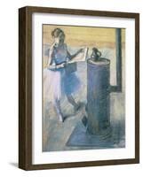 Dancer Reading the Newspaper, C. 1880-Edgar Degas-Framed Giclee Print