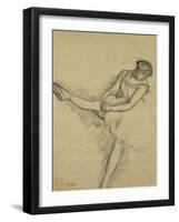 Dancer Seated, Readjusting Her Stocking; Danseuse Assise, Reajustant Son Bas-Edgar Degas-Framed Giclee Print