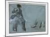 Dancer seen from back and three foot studies-Edgar Degas-Mounted Giclee Print