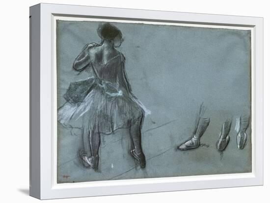 Dancer seen from back and three foot studies-Edgar Degas-Stretched Canvas