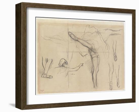 Dancer - Six Sketches-Edgar Degas-Framed Giclee Print