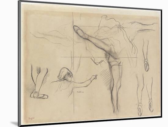 Dancer - Six Sketches-Edgar Degas-Mounted Giclee Print