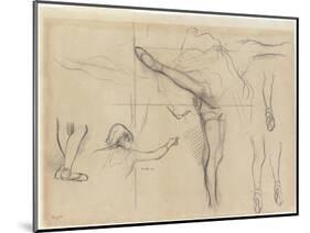 Dancer - Six Sketches-Edgar Degas-Mounted Giclee Print