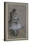 Dancer standing, hands crossed behind her back. 1874. Pencil, white gouache-Edgar Degas-Stretched Canvas