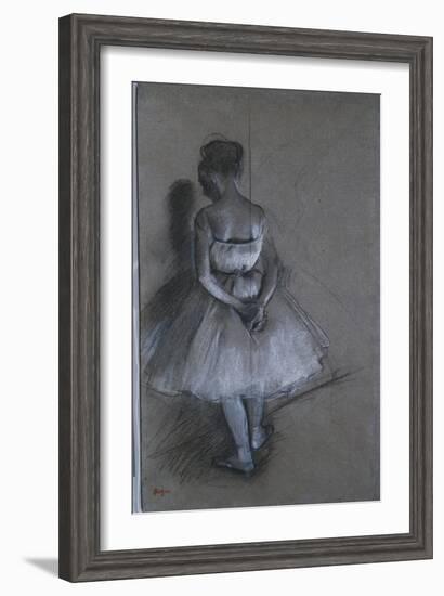 Dancer Standing with Hands Crossed Behind Her Back, 1874-Edgar Degas-Framed Giclee Print