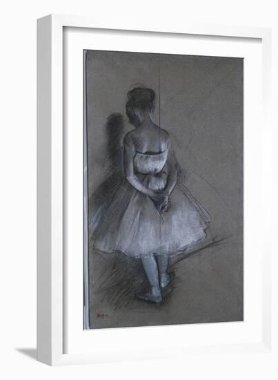 Dancer Standing with Hands Crossed Behind Her Back, 1874-Edgar Degas-Framed Giclee Print