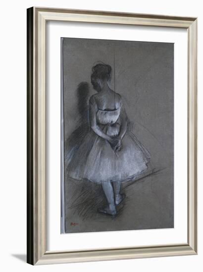 Dancer Standing with Hands Crossed Behind Her Back, 1874-Edgar Degas-Framed Giclee Print