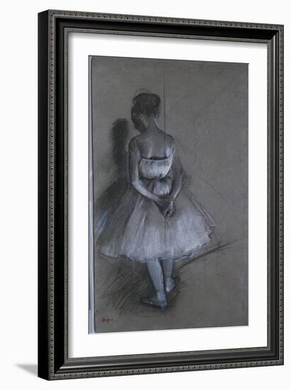 Dancer Standing with Hands Crossed Behind Her Back, 1874-Edgar Degas-Framed Giclee Print