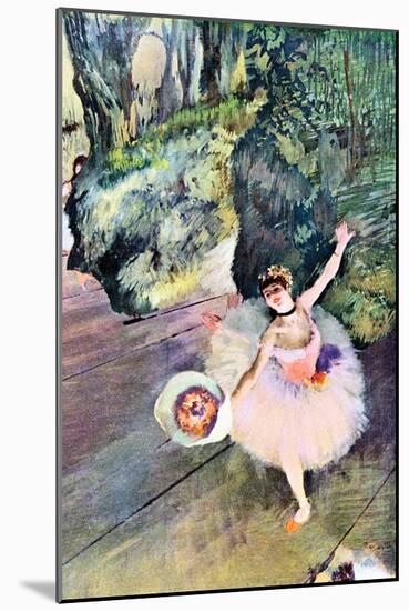 Dancer with a Bouquet of Flowers (The Star of the Ballet)-Edgar Degas-Mounted Art Print