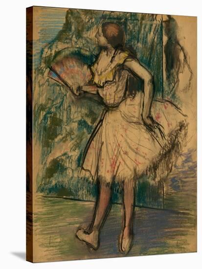 Dancer with a Fan, c.1890-95-Edgar Degas-Stretched Canvas