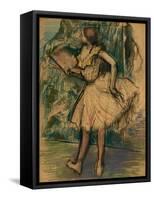 Dancer with a Fan, c.1890-95-Edgar Degas-Framed Stretched Canvas