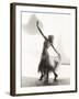 Dancer with Arms Outstretched Against White Background-null-Framed Photo