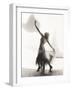 Dancer with Arms Outstretched Against White Background-null-Framed Photo