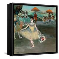 Dancer with Bouquet, Curtseying, 1877-Edgar Degas-Framed Stretched Canvas