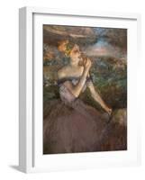 Dancer with bouquets (detail). Around 1895-1900. Oil on canvas.-Edgar Degas-Framed Giclee Print