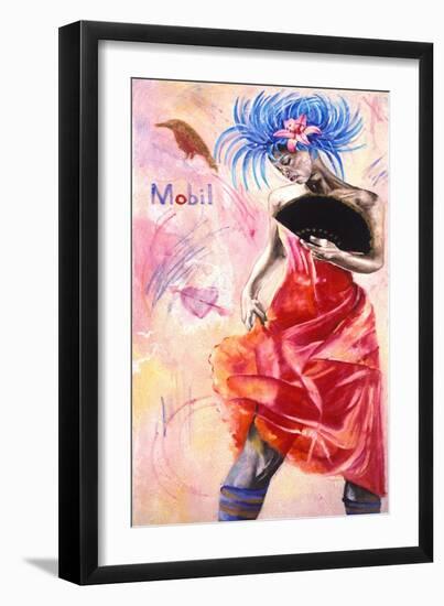 Dancer with Graffiti, 2003-Hilary Dunne-Framed Giclee Print