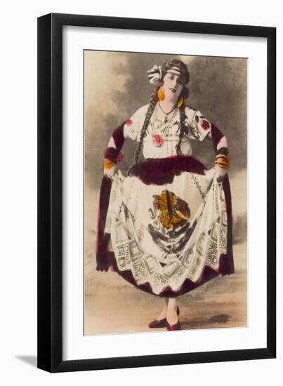 Dancer with Mexican Flag Dress-null-Framed Art Print