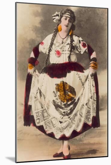 Dancer with Mexican Flag Dress-null-Mounted Art Print