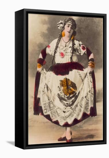 Dancer with Mexican Flag Dress-null-Framed Stretched Canvas