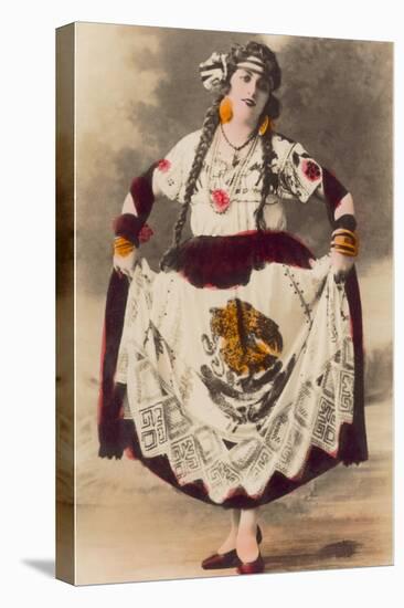 Dancer with Mexican Flag Dress-null-Stretched Canvas