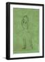 Dancer with Raised Arms, Danseuse Aux Bras Leves. Pencil on Tracing Paper Laid Down on Green Board-Edgar Degas-Framed Giclee Print