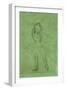 Dancer with Raised Arms, Danseuse Aux Bras Leves. Pencil on Tracing Paper Laid Down on Green Board-Edgar Degas-Framed Giclee Print