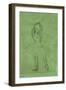 Dancer with Raised Arms, Danseuse Aux Bras Leves. Pencil on Tracing Paper Laid Down on Green Board-Edgar Degas-Framed Giclee Print