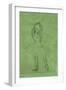 Dancer with Raised Arms, Danseuse Aux Bras Leves. Pencil on Tracing Paper Laid Down on Green Board-Edgar Degas-Framed Giclee Print