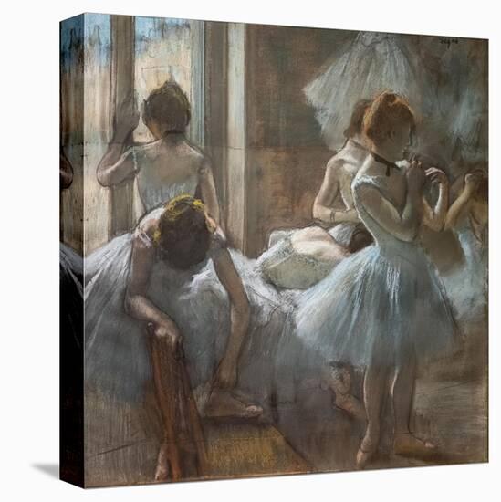 Dancers. 1884-1885. Pastel on paper.-Edgar Degas-Stretched Canvas