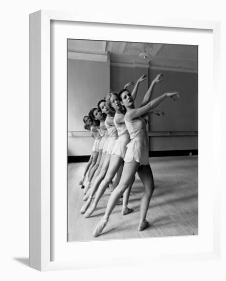 Dancers at George Balanchine's School of American Ballet During Rehearsal in Dance Posture-Alfred Eisenstaedt-Framed Photographic Print