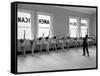 Dancers at George Balanchine's School of American Ballet Lined Up at Barre During Training-Alfred Eisenstaedt-Framed Stretched Canvas