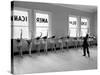 Dancers at George Balanchine's School of American Ballet Lined Up at Barre During Training-Alfred Eisenstaedt-Stretched Canvas