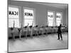 Dancers at George Balanchine's School of American Ballet Lined Up at Barre During Training-Alfred Eisenstaedt-Mounted Premium Photographic Print